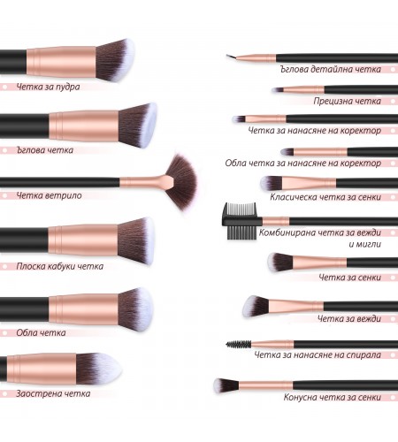 BESTOPE Makeup Brushes 16 Pcs Makeu ...