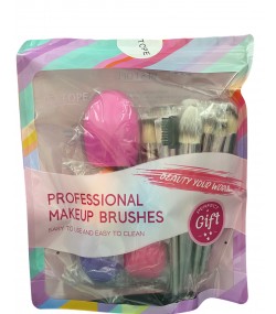 Makeup Brushes, 4 Makeup Sponges & 1 Brush Cleaner Set - Rose Gold BESTOPE