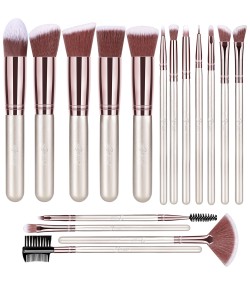 BESTOPE Makeup Brushes 16 Pcs Makeup Brush Set, Champagne Gold