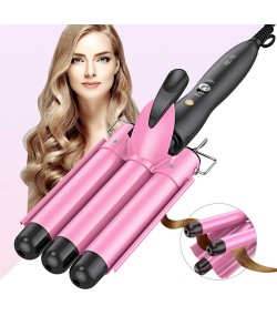 BESTOPE Hair Curling Iron with 3 Barrels - Pink