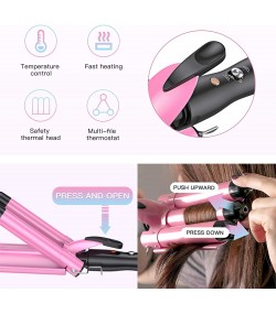 BESTOPE Hair Curling Iron with 3 Barrels - Pink