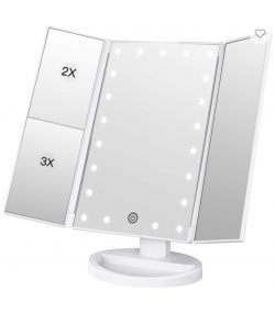 Козметично огледало с LED осветление, Бяло - Bestope