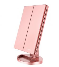 Cosmetic Makeup Mirror, LED Lights, Pink