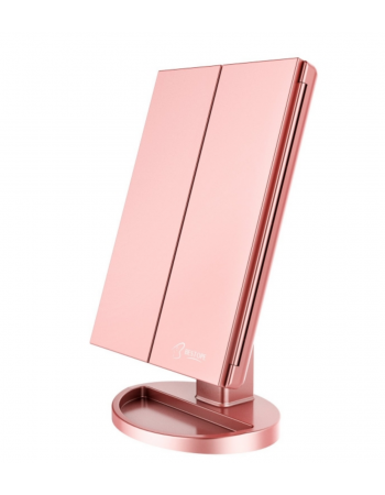 Cosmetic Makeup Mirror, LED Lights, Pink