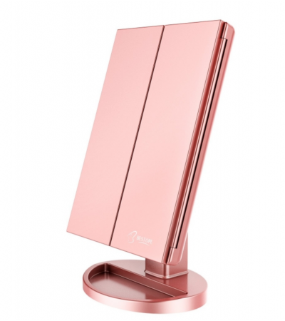 Cosmetic Makeup Mirror, LED Lights, Pink