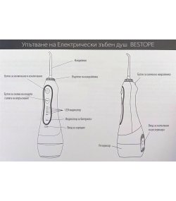 Електрически зъбен душ BESTOPE, черен