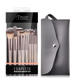 BESTOPE Makeup Brushes, Conical Handle Professional Premium Synthetic Makeup Brush Set Kit With Case Bag