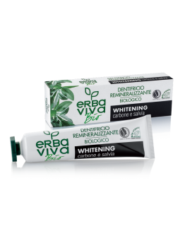 Erba Viva Bio Органична реминерализираща паста за зъби с активен въглен и градински чай 75 мл.