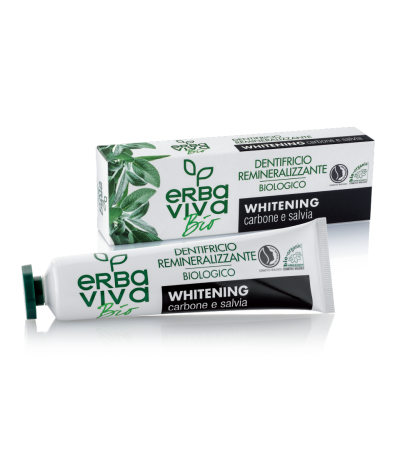 Erba Viva Bio Органична реминерализираща паста за зъби с активен въглен и градински чай 75 мл.