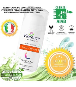 Organic Anti Aging face cream with Hyaluronic Acid Florence Organics 100 ml.