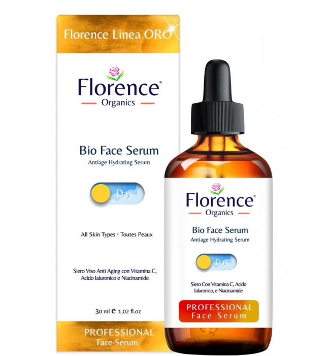 Organic Vitamin C Serum & Hyaluronic Acid for Face, Neck and Eye contour 30 ml. Florence Organics