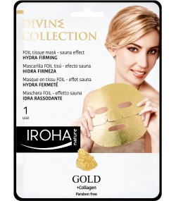 IROHA Златна стягаща лист маска за лице с 24К злато и колаген