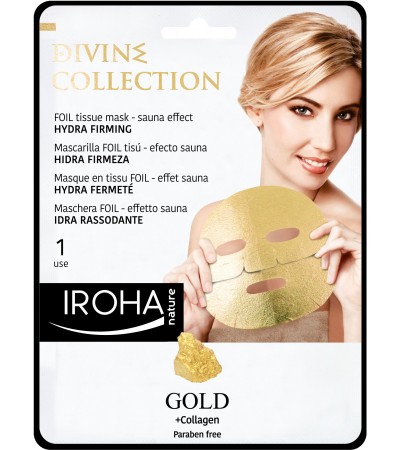 IROHA Златна стягаща лист маска за лице с 24К злато и колаген