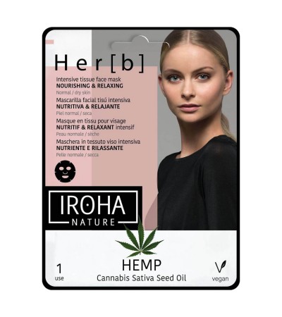 IROHA Cannabis Facial Tissue Mask, Nourishing & Relaxing