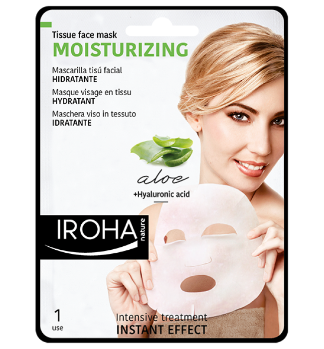 IROHA Soothing & Hydrating Face Sheet Mask with Aloe Vera and Hyaluronic Acid