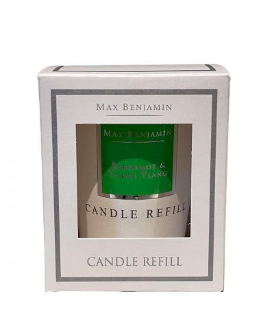 Bergamot and Ylang Ylang Luxury Natural Candle Refill Max Benjamin