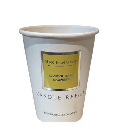 Lemongrass and Ginger Luxury Natural Candle Refill Max Benjamin