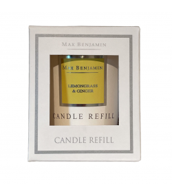 Lemongrass and Ginger Luxury Natural Candle Refill Max Benjamin