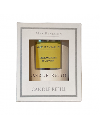 Lemongrass and Ginger Luxury Natural Candle Refill Max Benjamin