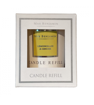 Lemongrass and Ginger Luxury Natural Candle Refill Max Benjamin