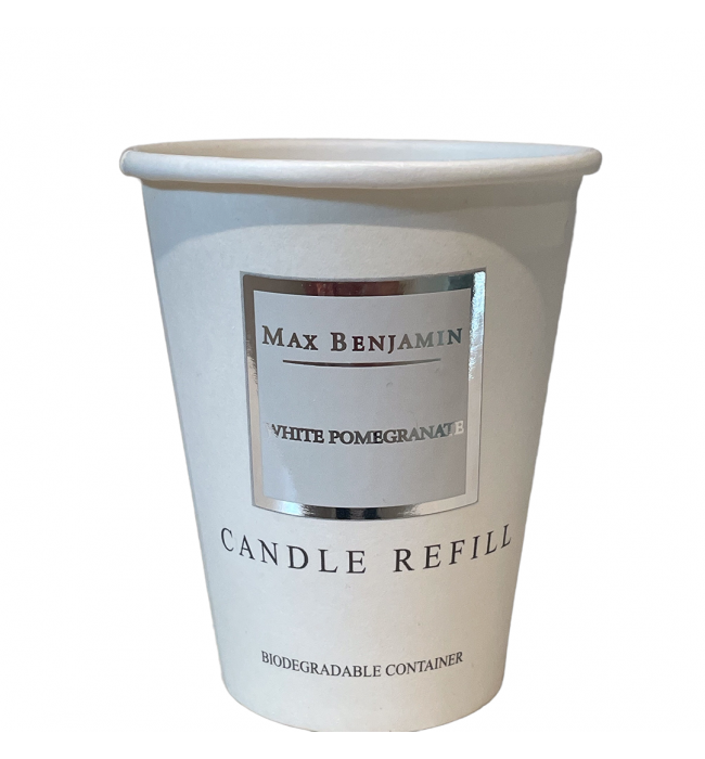 White Pomegranate Luxury Natural Candle Refill Max Benjamin