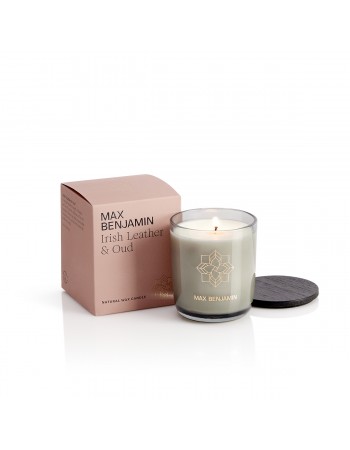 Irish leather and oud Luxury Natural Candle Max Benjamin