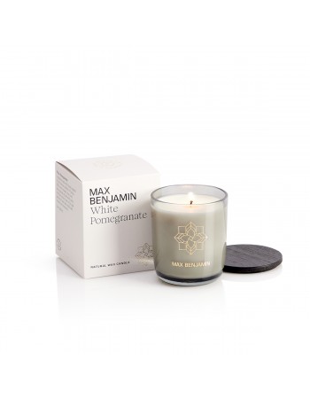 White Pomegranate Luxury Natural Candle Max Benjamin