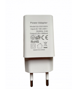 Power Adapter USB, 100-240V / 1000mA