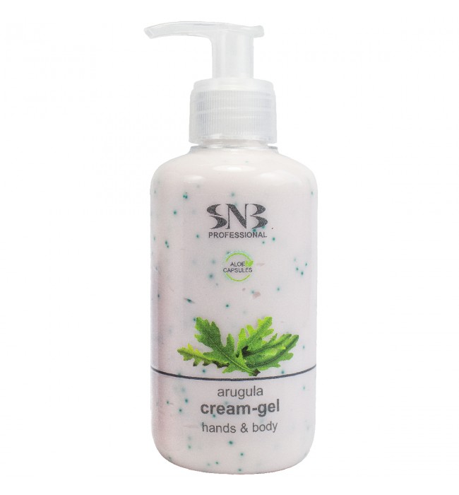 SNB Professional Hands and Body Cream-Gel with Aloe Vera Spheres and Aragula extract 250 ml.