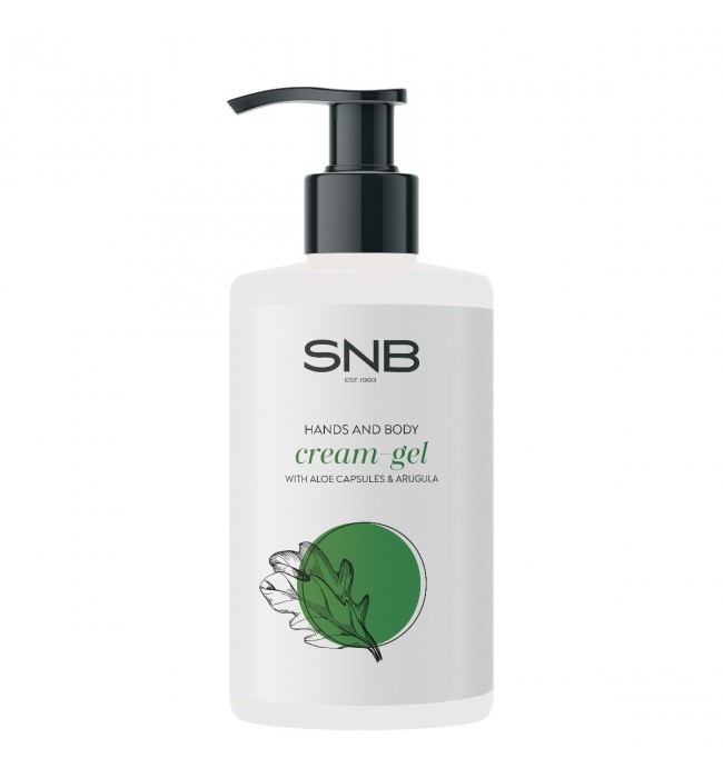 SNB Professional Hands and Body Cream-Gel with Aloe Vera Spheres and Aragula extract 250 ml.