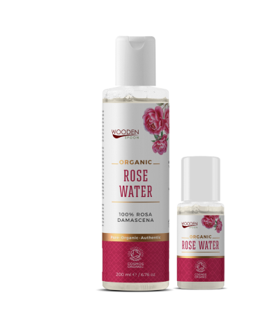 Organic Rose Water WOODEN SPOON 200 ml.