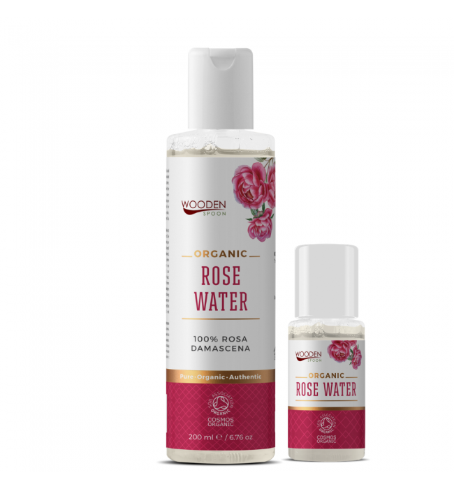 Organic Rose Water WOODEN SPOON 200 ml.