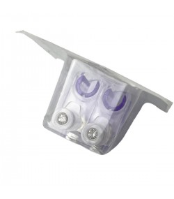 1 pair ear studs Easy Piercy Classic, white, brilliant imitation