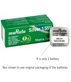 Murata/Sony 386/301 batteries for quartz watches with silver oxides 1.55 volts
