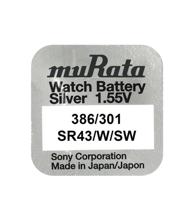 Сребърна батерия за часовник Murata 386/301 SR43 SR1142W 1.55V