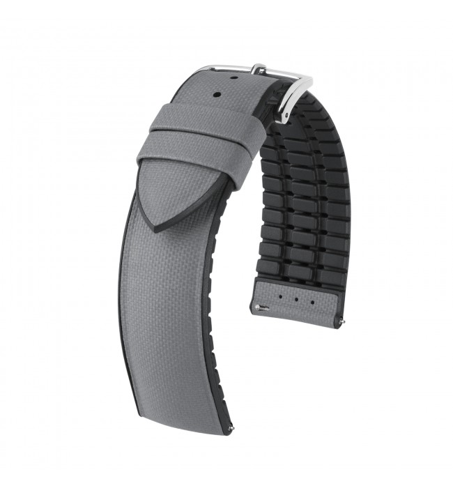 Hirsch Arne Grey/Silver Watch Strap 20mm 0925094030-2-20