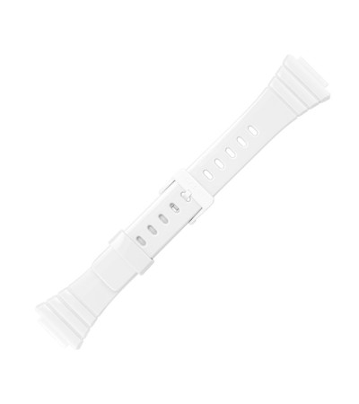 Бял пластмасов каишка за часовник Casio 10435868 за W-215H, 14 мм