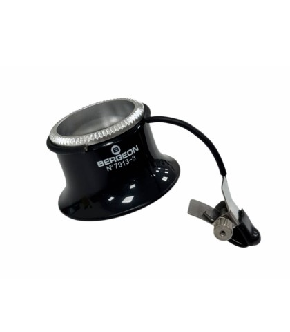 Bergeon 7913-3 eyeglass watchmaker loupe with clip 3.3x