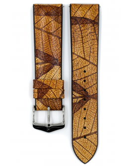 Часовникова каишка Hirsch Leaf кафя ...