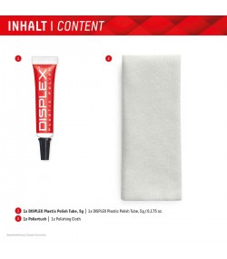 DISPLEX Scratch Repair Paste, Plastic Display Polish for Phones Tablets and Consoles, Removes Scratches and Restores Clarity, Easy Hand Polishing, Plastic Repair Screen Polish All-Inclusive Set