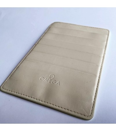 Omega white warranty card holder wallet