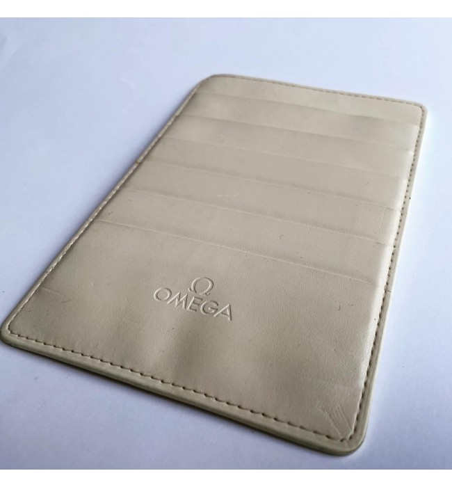 Omega white warranty card holder wallet