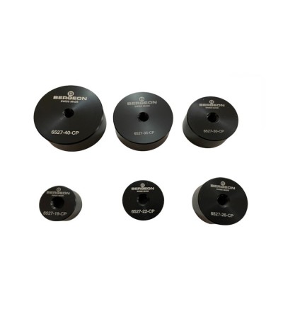 Bergeon 6527-6CP glass fitting dies for domed mineral watch glasses Ø19-40mm