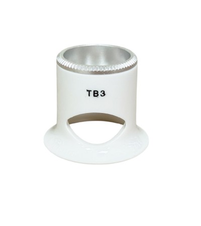 Bergeon 2611-TB-3 loupe, white, biconvex, ventilation port, magnification x3.3