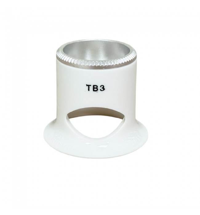 Bergeon 2611-TB-3 loupe, white, biconvex, ventilation port, magnification x3.3
