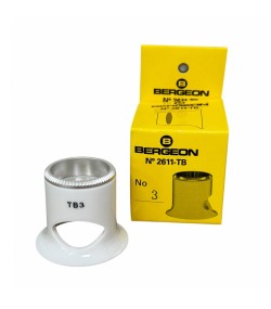 Bergeon 2611-TB-3 loupe, white, biconvex, ventilation port, magnification x3.3