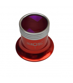 Horotec MSA 00.031-3 eyeglass loupe in aluminium anodised red with screwed ring x3.5