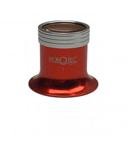 Horotec MSA 00.031-3 eyeglass loupe in aluminium anodised red with screwed ring x3.5