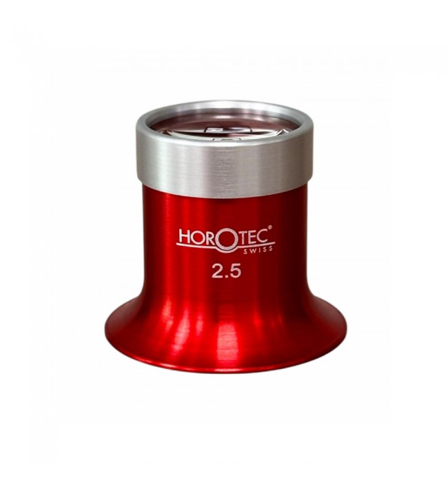 Лупа за очила Horotec MSA 00.031-2.5 с червен анодизиран алуминий x4