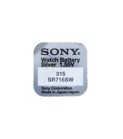 Sony 315 batteries for quartz watches with silver oxides 1.55 volts